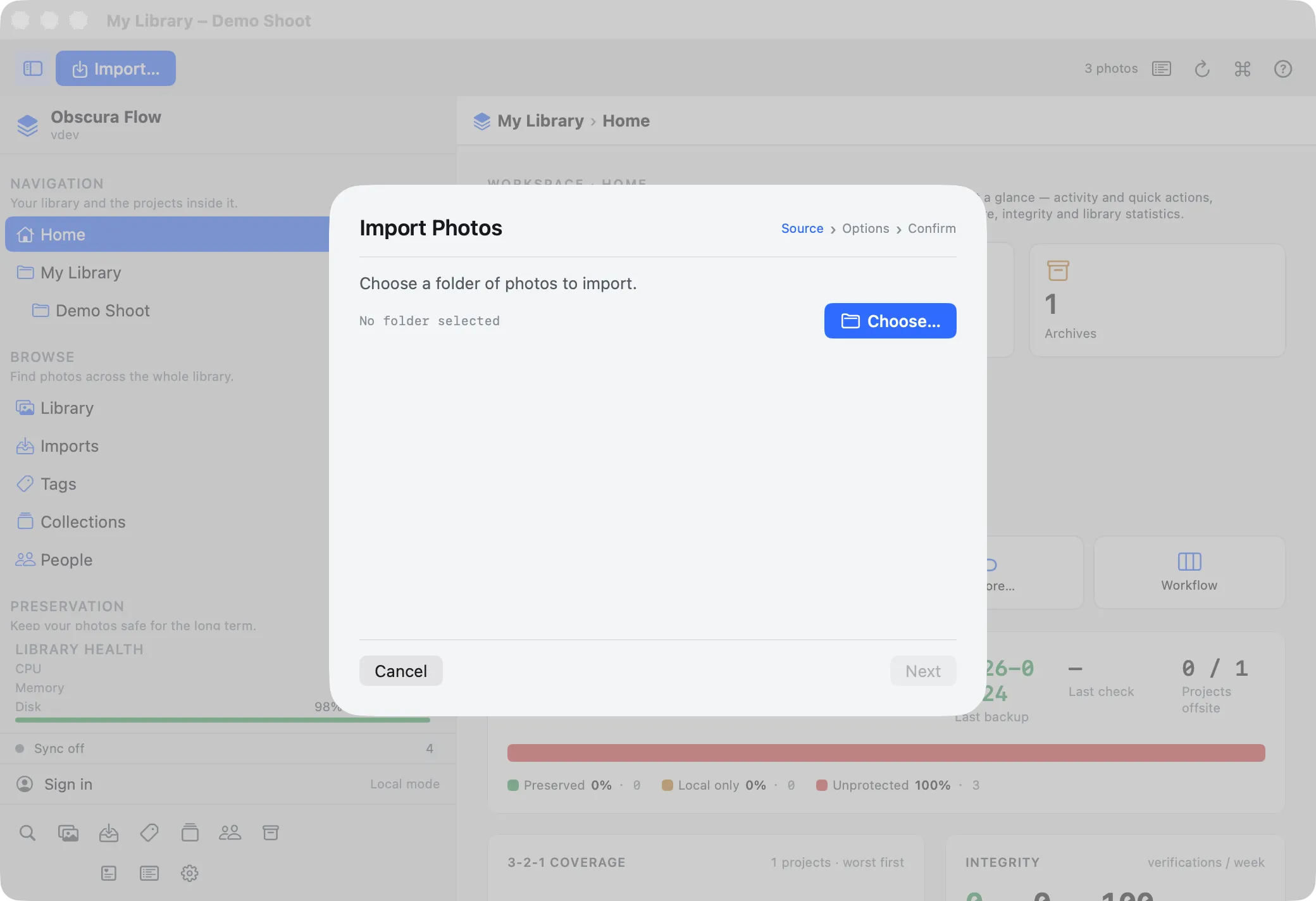 Capture produit Obscura Flow - Migration Lightroom