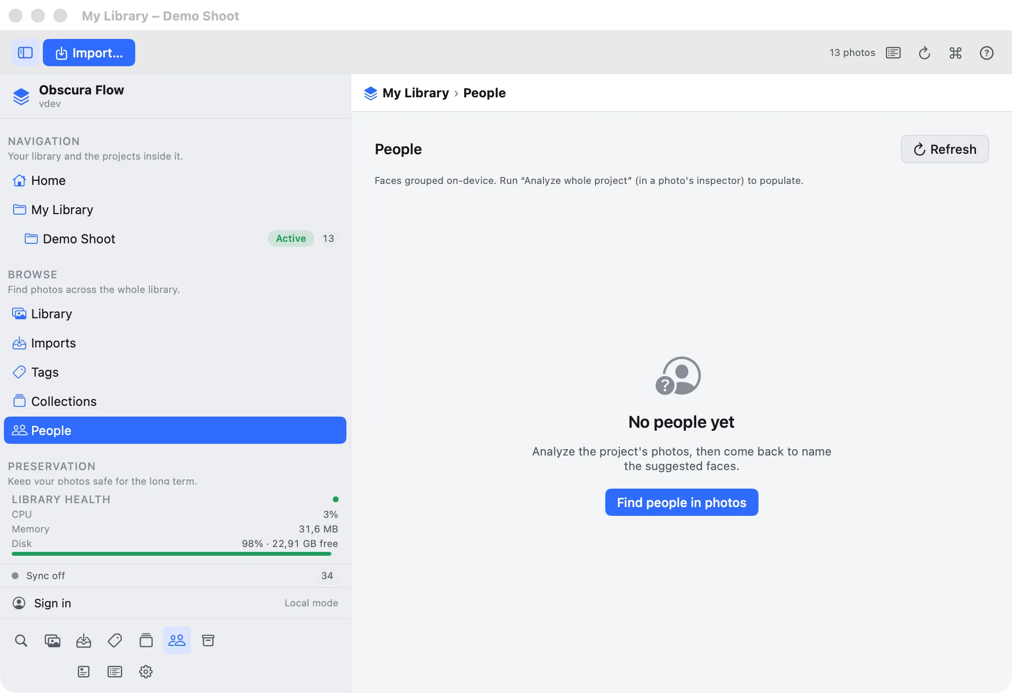 Capture produit Obscura Flow - Analyse IA locale